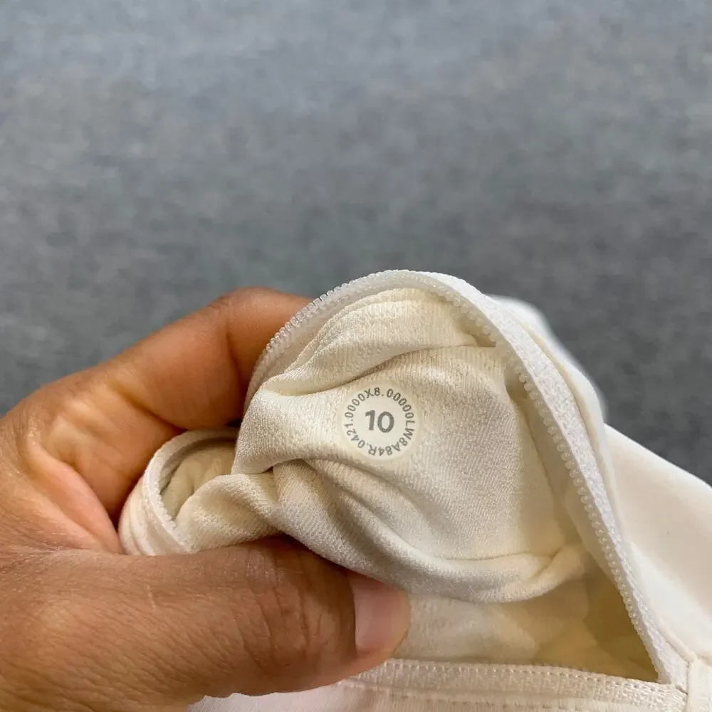 Lululemon Skort Womens 10 White Pace Rival Drop In Pockets Training Inner Lined